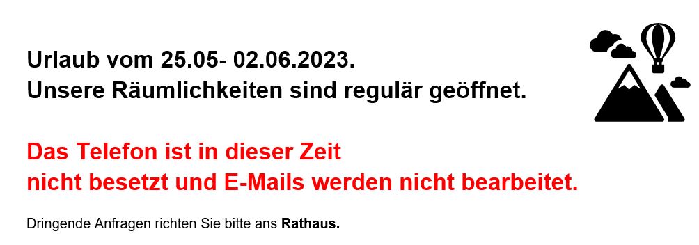 Urlaubshinweis